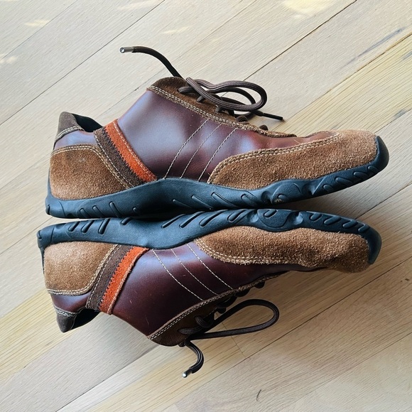 Timberland Brown and Orange Leather and Suede sneakers Size 9 - Picture 3 of 7